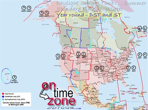 North American Time Zone Map Gadgets 2018