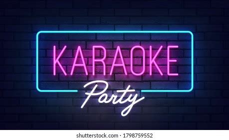 Karaoke Neon Sign Sign Karaoke Party Stock Vector Royalty Free