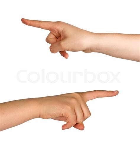 Hands Pointing To Left And Right Stock Image Colourbox