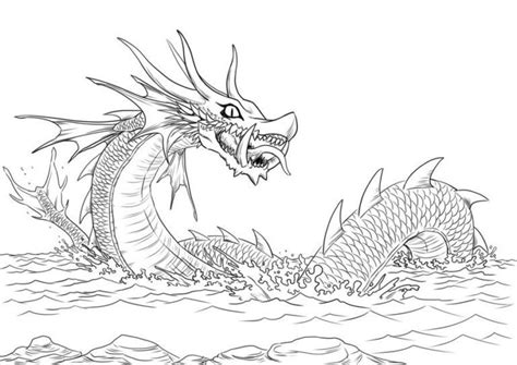 Sea Dragon Water Dragon Coloring Pages And Book For Kids