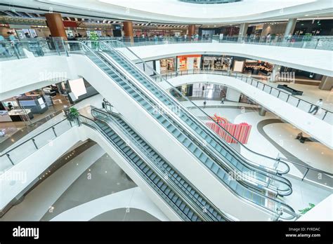 Interior Of Modern Shopping Mall Stock Photo Alamy