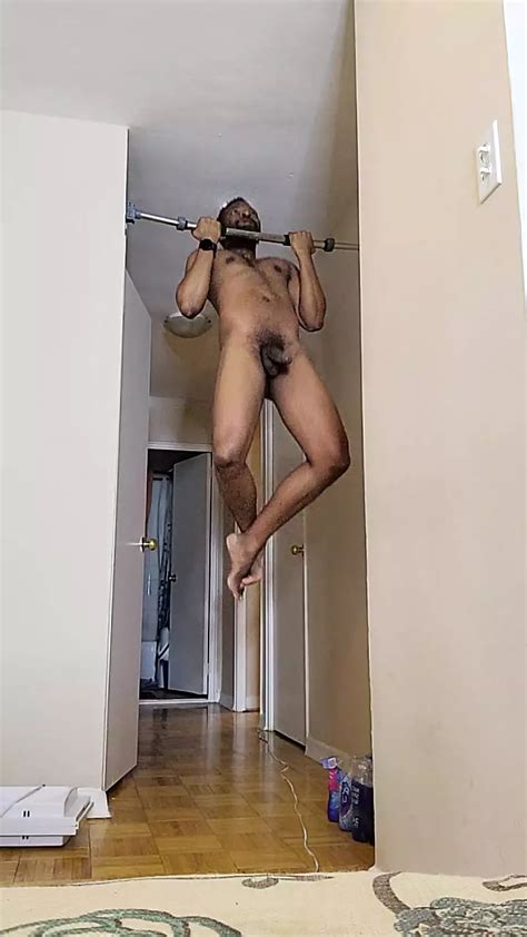 Ebony Male Naked Fitness Black Exhibitionist Doing Chin Ups Nude Exercise Black Dick Bbc Xhamster