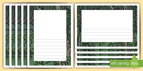 Jungle Rainforest Border Writing Paper Primary Resources
