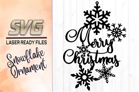 merry christmas snowflake ornament svg glowforge files 817620 cut files design bundles