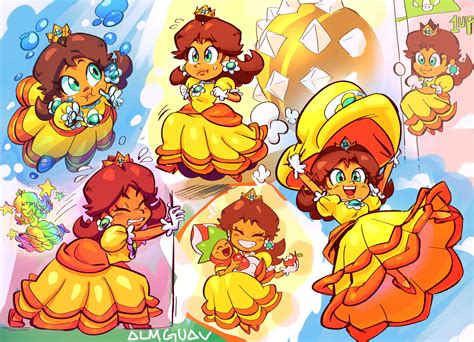 Almguav Poplin Mario Princess Daisy Super Star Mario Mario Series Nintendo Super