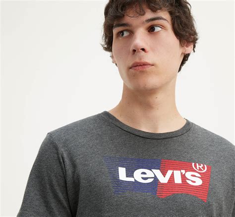 Levis® Striped Logo Classic Tee Shirt Grey Levis® Us