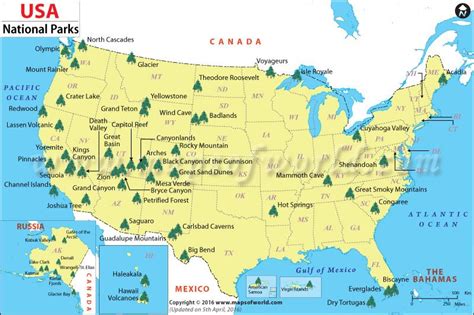 Nationalparks Usa Karte