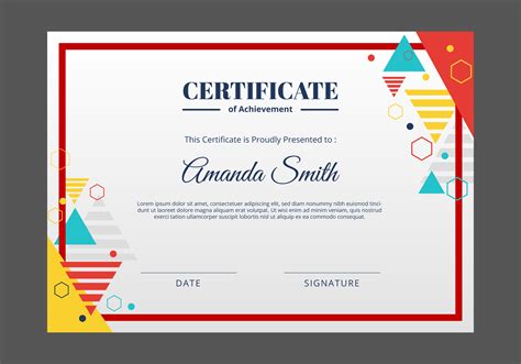 Certificate Design Templates Vector Free Download Free Printable