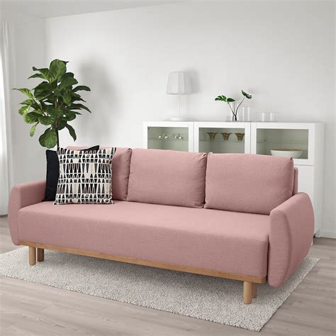 Grunnarp 3 Seat Sofa Bed Pink Ikea