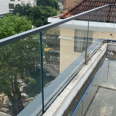 Aluminum Glass Railing U Channel Glass Balcony Railings Handrail Balcony Balustrade Stair