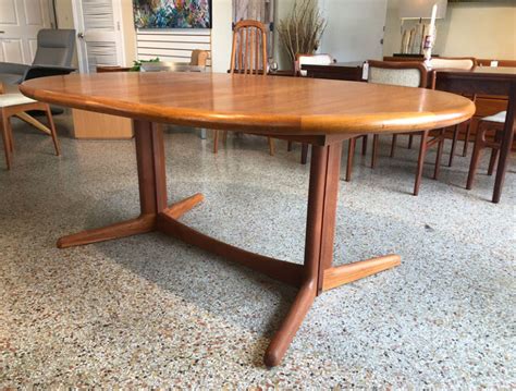 Refinished Danish Teak Oval Dining Table
