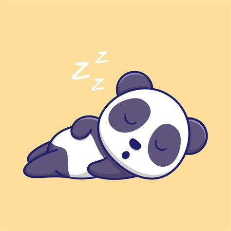 Cute Panda Sleeping Cartoon Vector Icon Illustration Animal Character