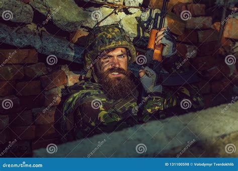Soldier With Angry Face Stock Photo Image Of Army Danger 131100598