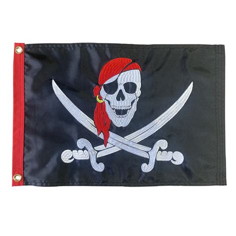 Buy Flagwin Pirate Flag 12x18 Jolly Roger Flag Nylon Embroidered Boat