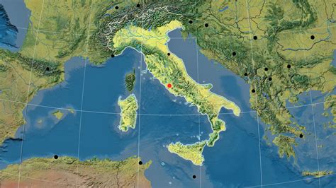 Italy Physical Map Of Relief