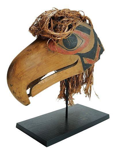 Northwest Coast Polychrome Carved Cedar Seahawk Headdress Home Of The