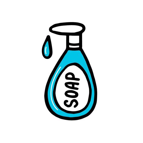 Hand Drawn Soap Bottle Isolated On A White Background Vector
