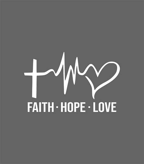 Faith Hope Love Christian Heartbeat Jesus Saying Digital Art By Ashdok