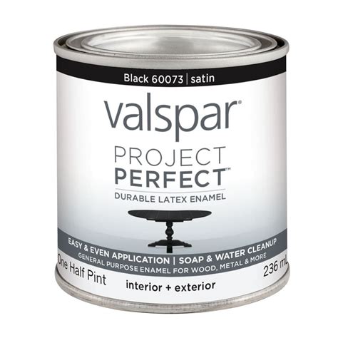 Valspar Project Perfect Black Satin Latex Enamel Interiorexterior