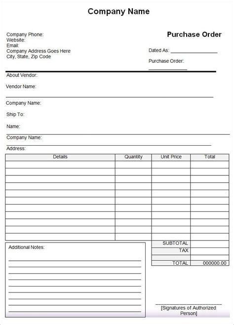 54 Purchase Order Examples Pdf Doc