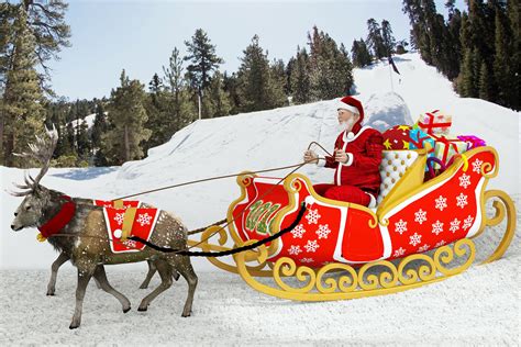 Santa Claus Rides Reindeer Sleigh 3d Model Cgtrader