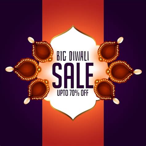Free Vector Indian Diwali Festival Sale Banner With Diya S