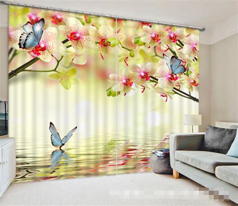 3d Water Flowers And Butterflies 1343 Curtains Drapes Aj Wallpaper 3d