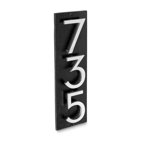 Floating Modern 4″ Number Vertical Address Plaque (3 digit) - The Address Number Store
