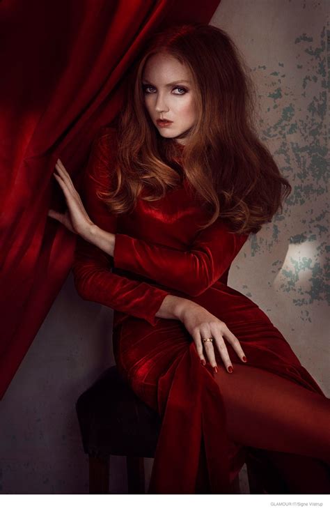 Lily Cole Models Red Hot Fashion Looks In Cover Story Of Glamour Italia