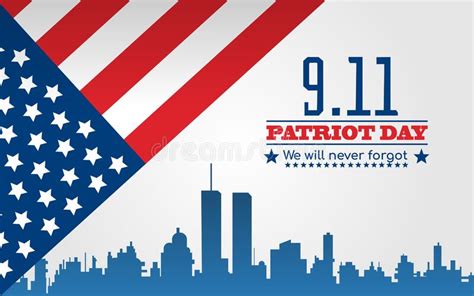 Title Patriot Day Usa Never Forget 911 Vector Poster Vector