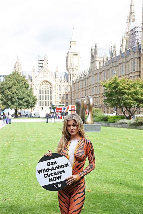 Joanna Krupa Bodypaint While Protesting Outside Westminster In London 14 Gotceleb