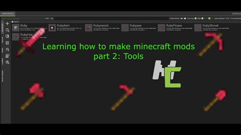 Learning To Make Minecraft Mods Using Mcreator Part 2 Toolsshorts