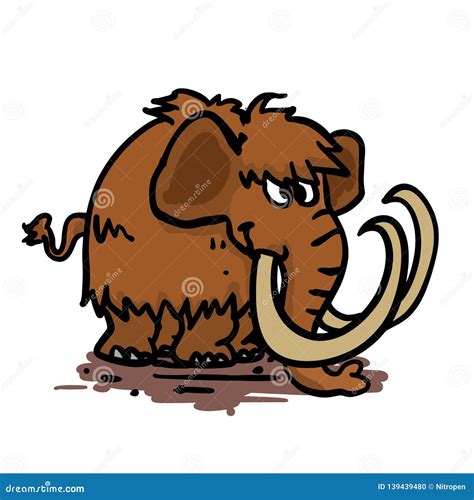 Big Funny Mammoth Cartoon Stock Vector Illustration Of Extinct 139439480