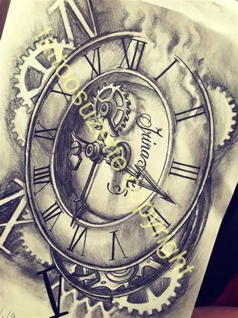 Pin By Chuck L On Tattoos Clock Tattoo Design Clock Drawings Clock