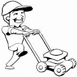 Lawn Mower Mowing Clipart Cartoon Graphics Cliparts Push Coloring Service Clip Library Pages Logo Kid Person Use Jose Mow Clipartix sketch template