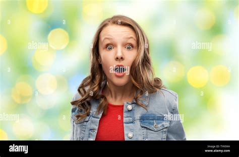 Surprised Or Shocked Teenage Girl Stock Photo Alamy