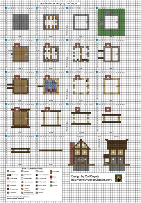 Layer By Layer Minecraft House Blueprints