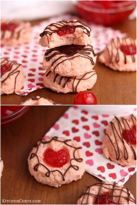 Cherry Heart Cream Cheese Cookies Valentines Treat Kitchen Cents