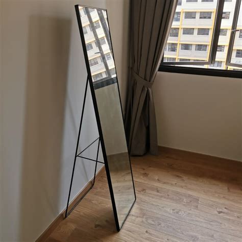 ikea karmsund standing mirror with cloth rack hook at the back can wall mount too furniture