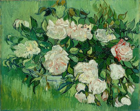 A Vase Of Roses By Vincent Van Gogh 1890 Painting By Vincent Van Gogh