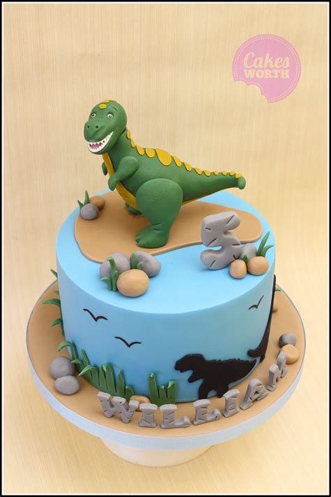 Dinosaur Birthday Cake With Edible T Rex Topper X Dinosaur Birthday