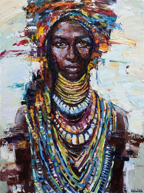 African Queen Portrait Painting Original Oil Pa Artfinder
