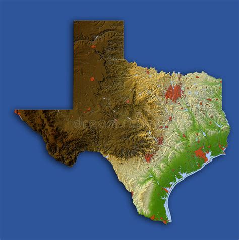 Texas Relief Map Stock Illustration Image Of Continent 5574029