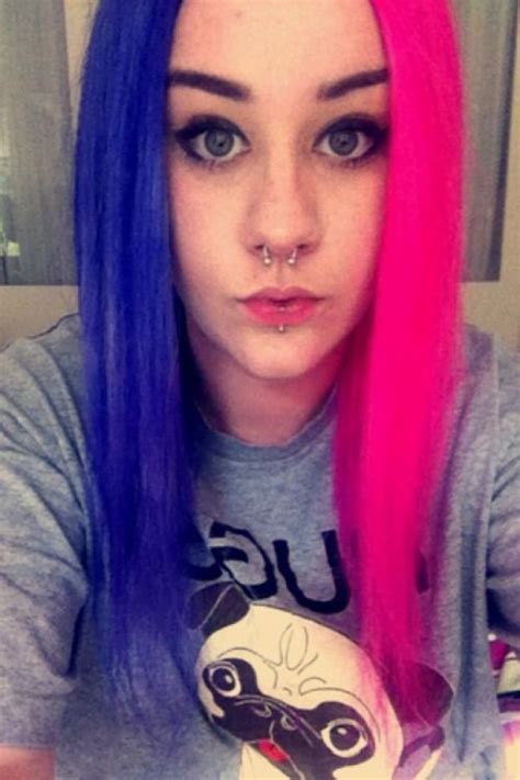 Half Purple Half Pink Hair Tumblr Dyed Hair Half Dyed Hair Diy