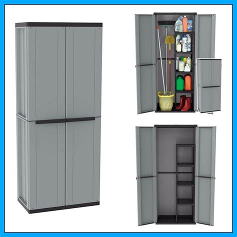 Shop for freestanding cabinets in garage cabinets and storage systems. Outdoor Utility Cabinet 2 Door Plastic Cupboard Shelves ...