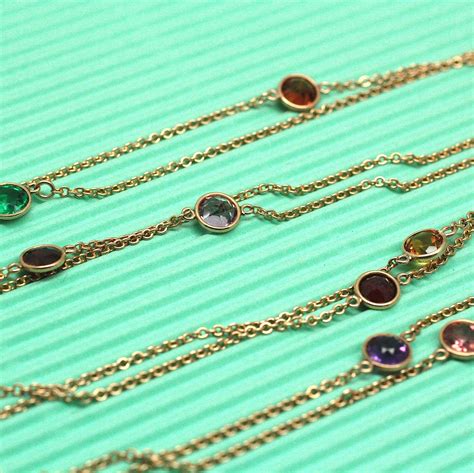 1970s 14k Semi Precious Stone Necklace Pippin Vintage Jewelry