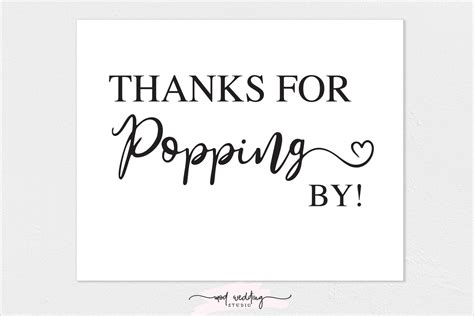 Thanks For Popping By Sign Printable Sign Baby Shower Etsy