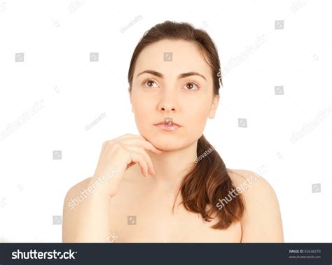 Picture Beautiful Nude Woman Looking Isolated Stock Photo
