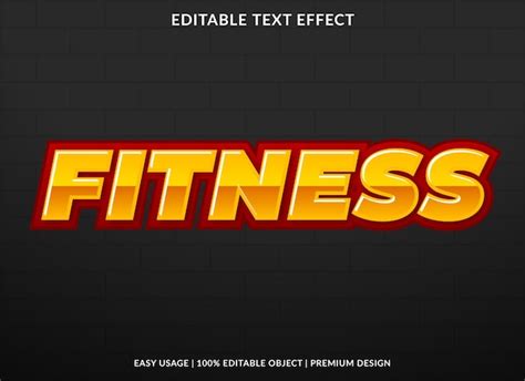 Premium Vector Fitness Editable Text Effect Template With Abstract