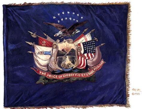 Painting Of The Regimental Flag Of The 14th Brooklyn As It Looked